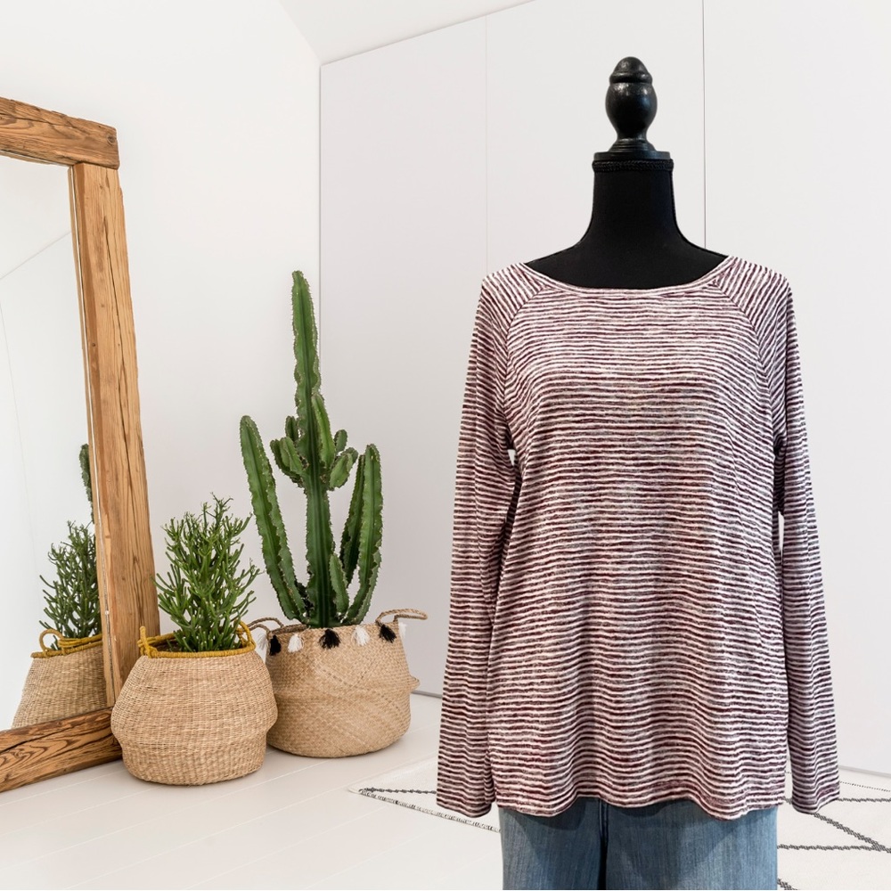 Banana Republic Long Sleeve Striped Knit Top